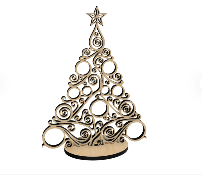 Pop-Out Wooden Christmas Card – 3D Standing Tree Gift