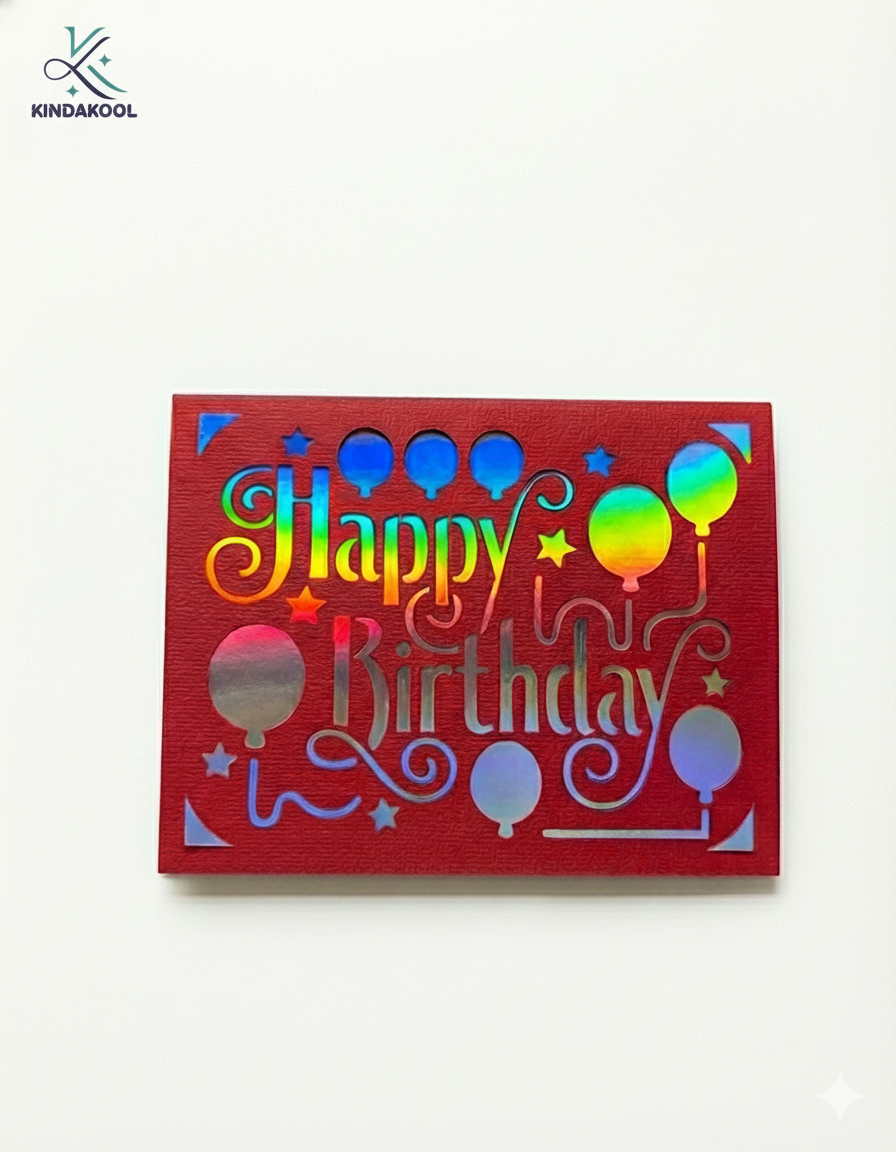 Red Birthday Card with Baloon