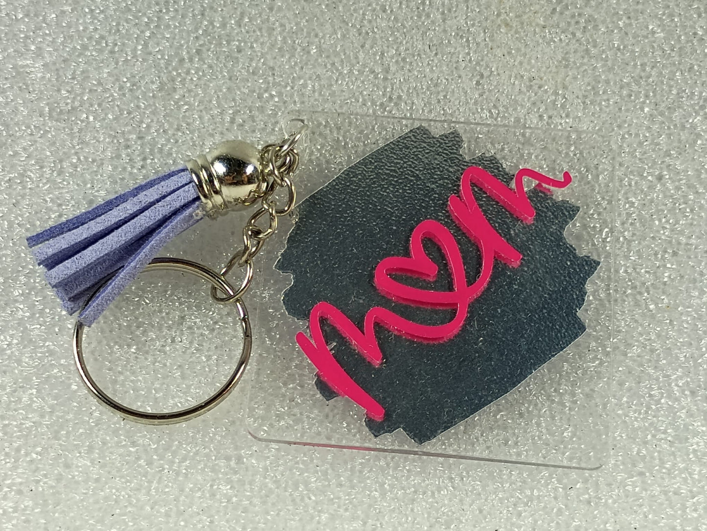 Love You Mom" Reversible Acrylic Key Ring