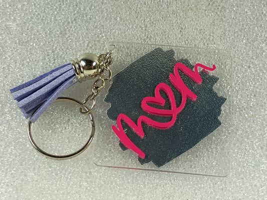 Love You Mom" Reversible Acrylic Key Ring
