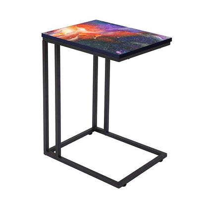 Beautiful C Shaped End Table - Space Multi Watercolor