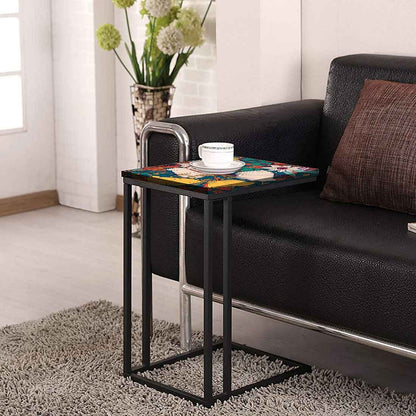 Beautiful Floral Metal C Table - Yellow Flower