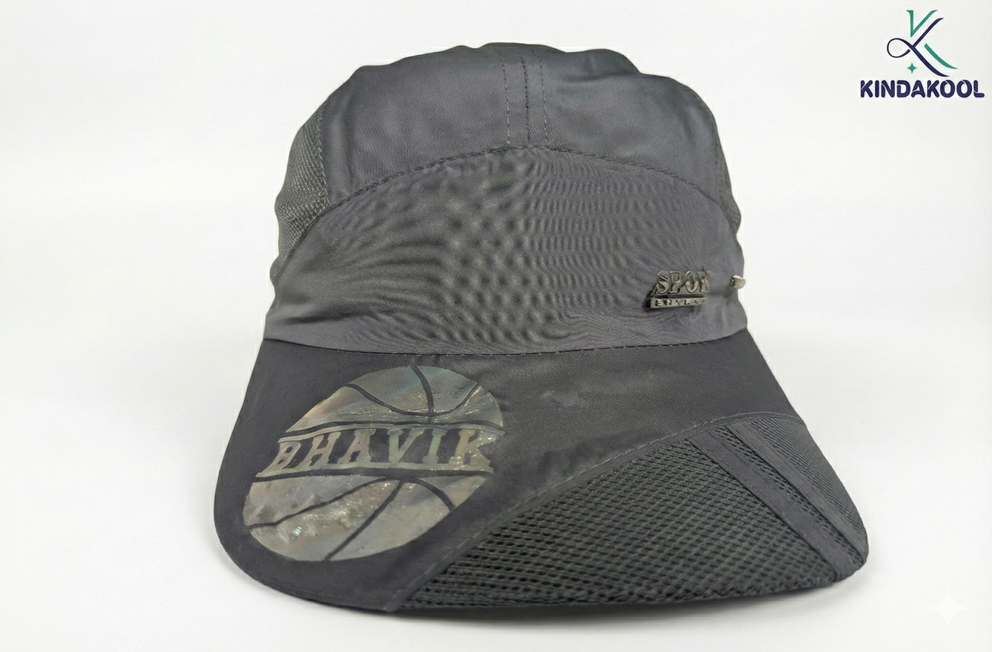 Kindakool Performance Mesh Sports Cap – Customized (Charcoal Grey)