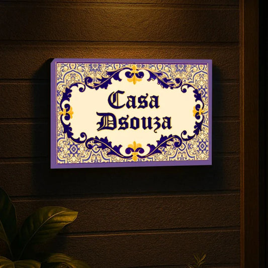 Designer LED Light Name Plate for Home Office - 12x8 or 16x12 inches