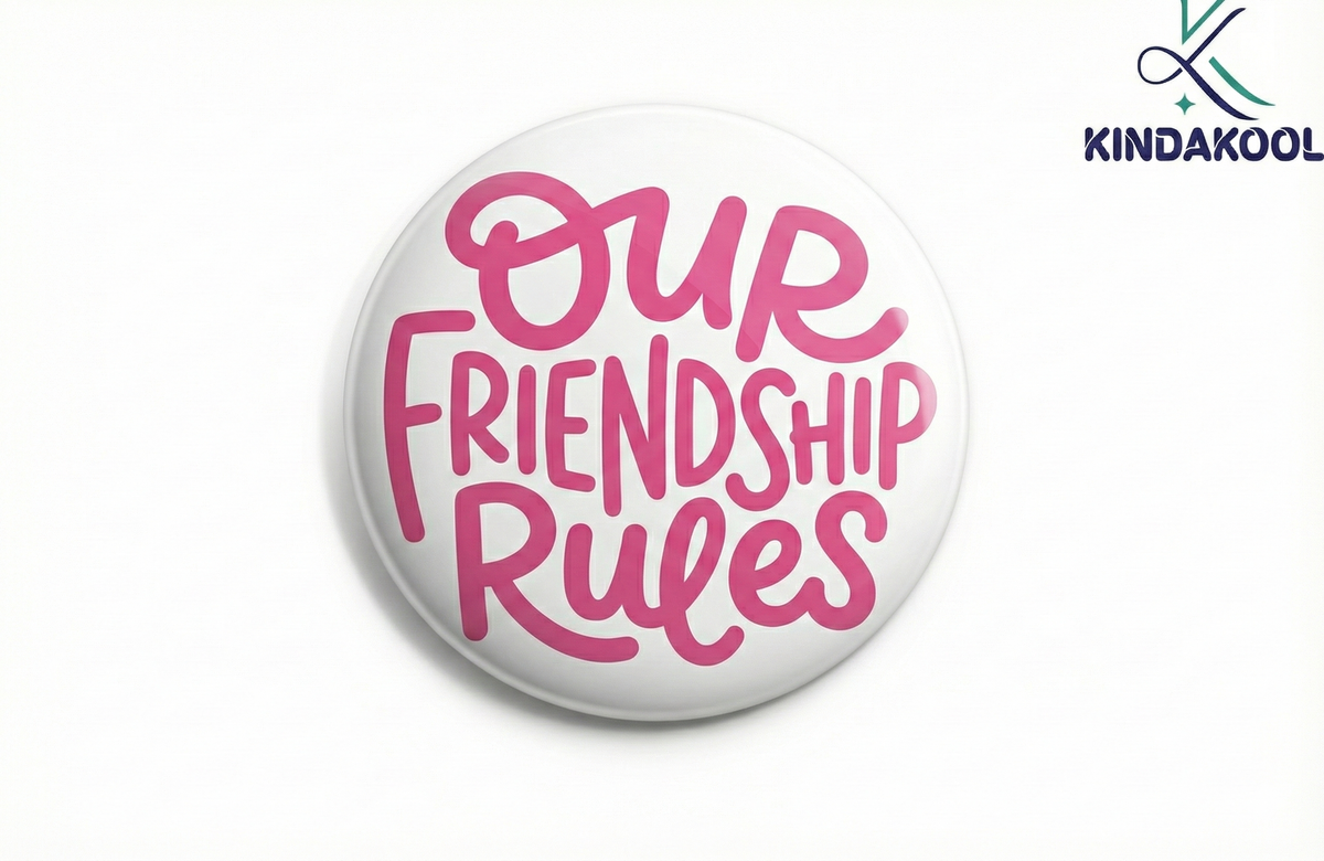 KK Button Pin 58mm Friendship Rules – KINDAKOOL