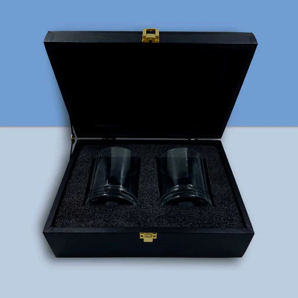 Mr & Mrs Whiskey Glass Set - Gift Box for Couples