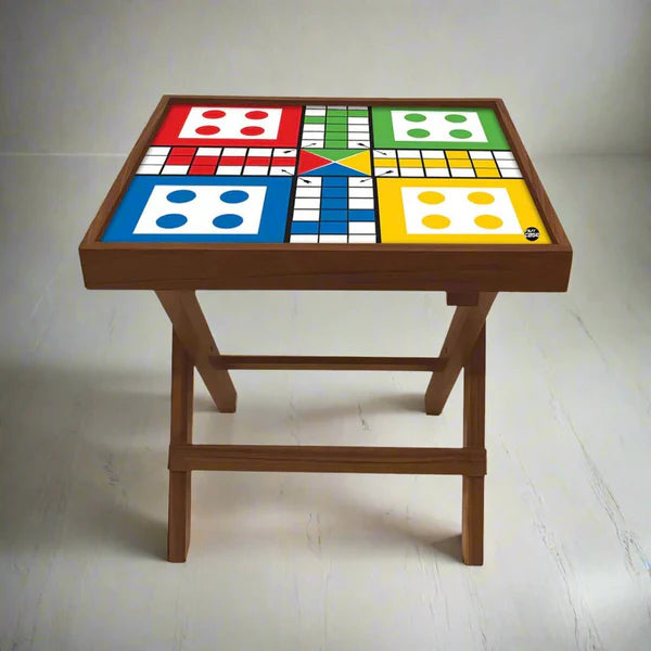 Ludo Coffee Table Folding for Home Bedroom - Teak Wood
