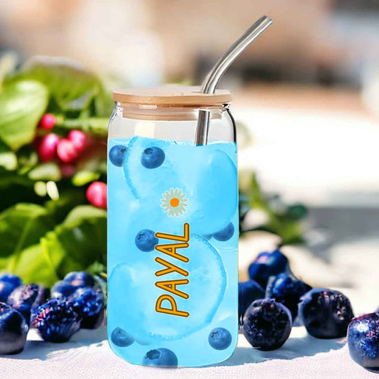 Nutcase Glass Can with Lid and Straw - Custom Juice Can with Straw