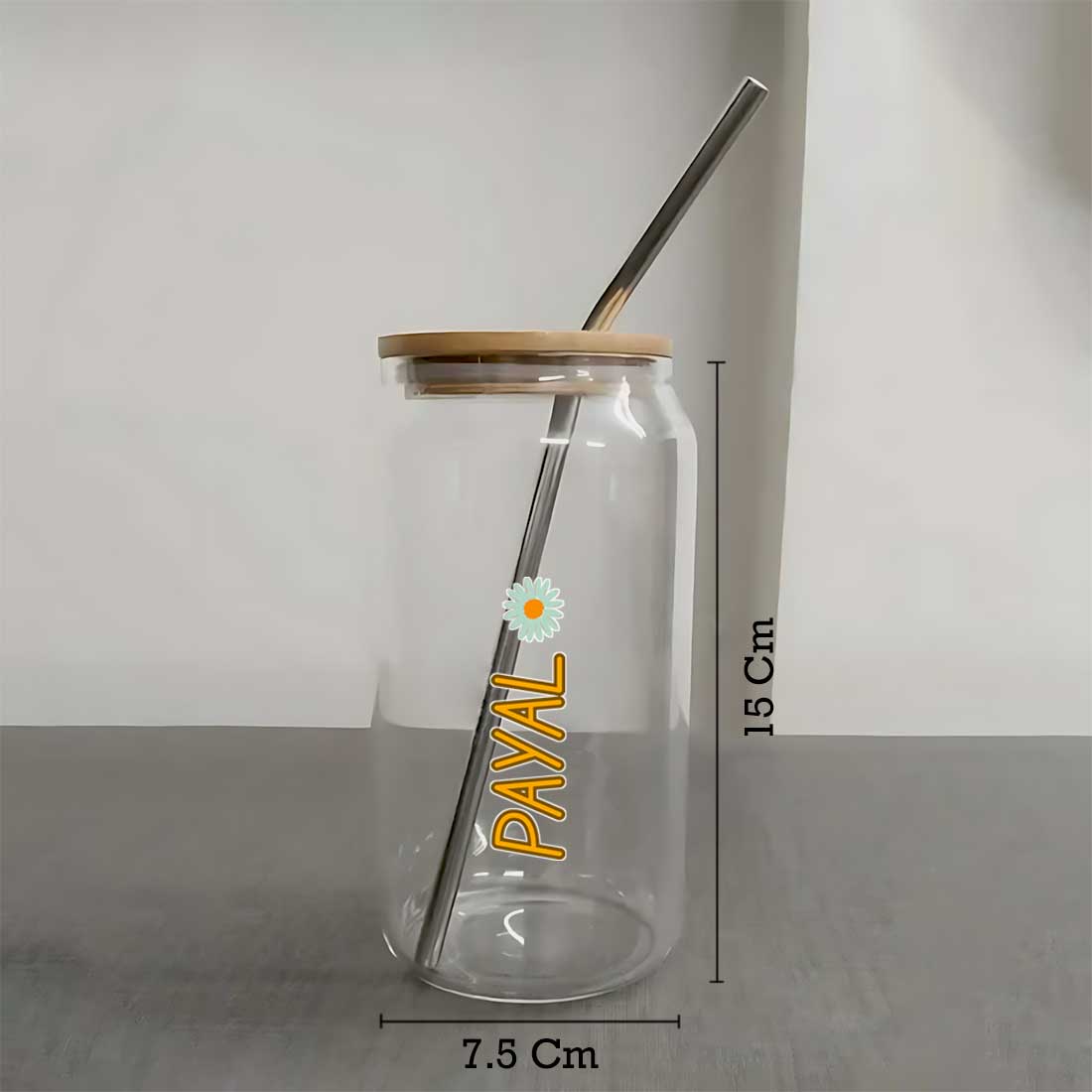 Nutcase Glass Can with Lid and Straw - Custom Juice Can with Straw