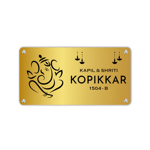 Personalized Name Plate Design with Ganesha-God Nameplate For Home Office Auspicious Nameplate
