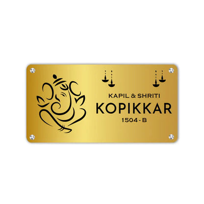 Personalized Name Plate Design with Ganesha-God Nameplate For Home Office Auspicious Nameplate