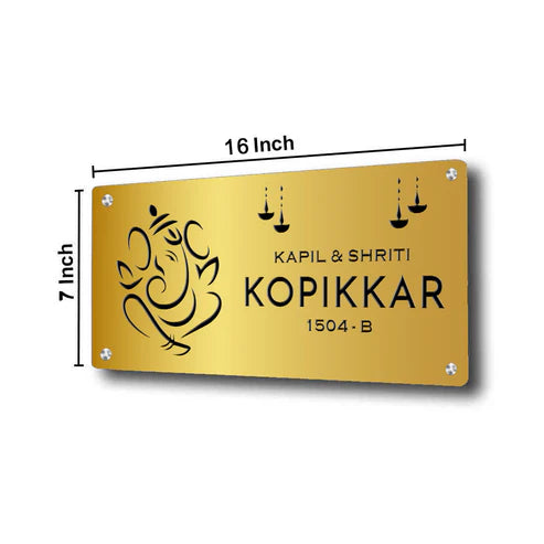 Personalized Name Plate Design with Ganesha-God Nameplate For Home Office Auspicious Nameplate
