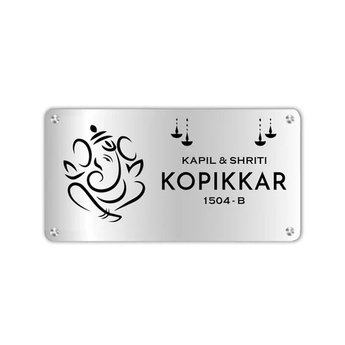 Personalized Name Plate Design with Ganesha-God Nameplate For Home Office Auspicious Nameplate