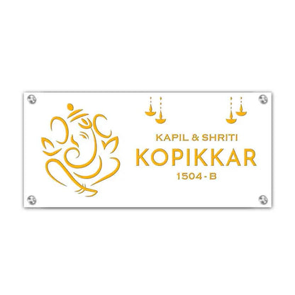 Personalized Name Plate Design with Ganesha-God Nameplate For Home Office Auspicious Nameplate