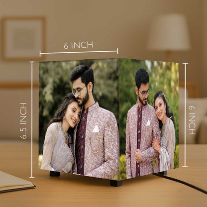 Personalized Photo Lamp Family Photo Cube LED Light – 6x6.6x6 Inch – Fade-Free Easy to Clean Print