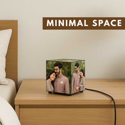 Personalized Photo Lamp Family Photo Cube LED Light – 6x6.6x6 Inch – Fade-Free Easy to Clean Print