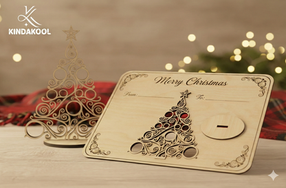 Pop-Out Wooden Christmas Card – 3D Standing Tree Gift