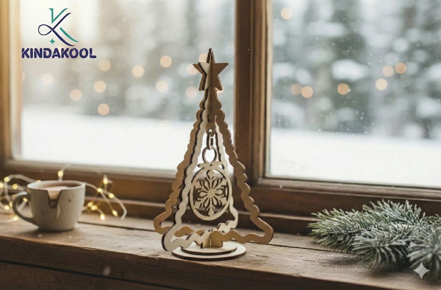 3D Wooden Christmas Tree – Standing Tabletop