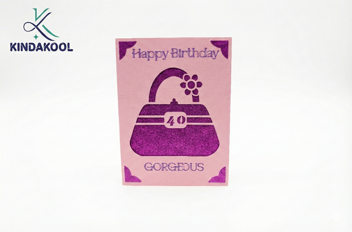 Gorgeous 40th Glitter Handbag Birthday Card