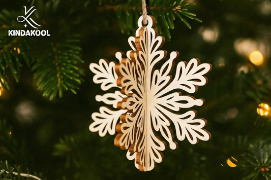 3D Wooden Snowflake Ornament